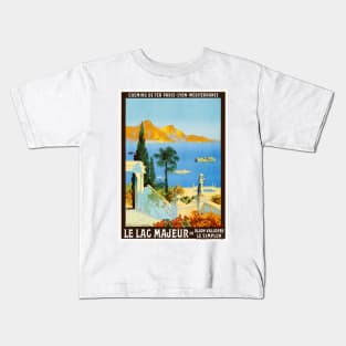 Le Lac Majeur France Vintage Poster 1913 Kids T-Shirt